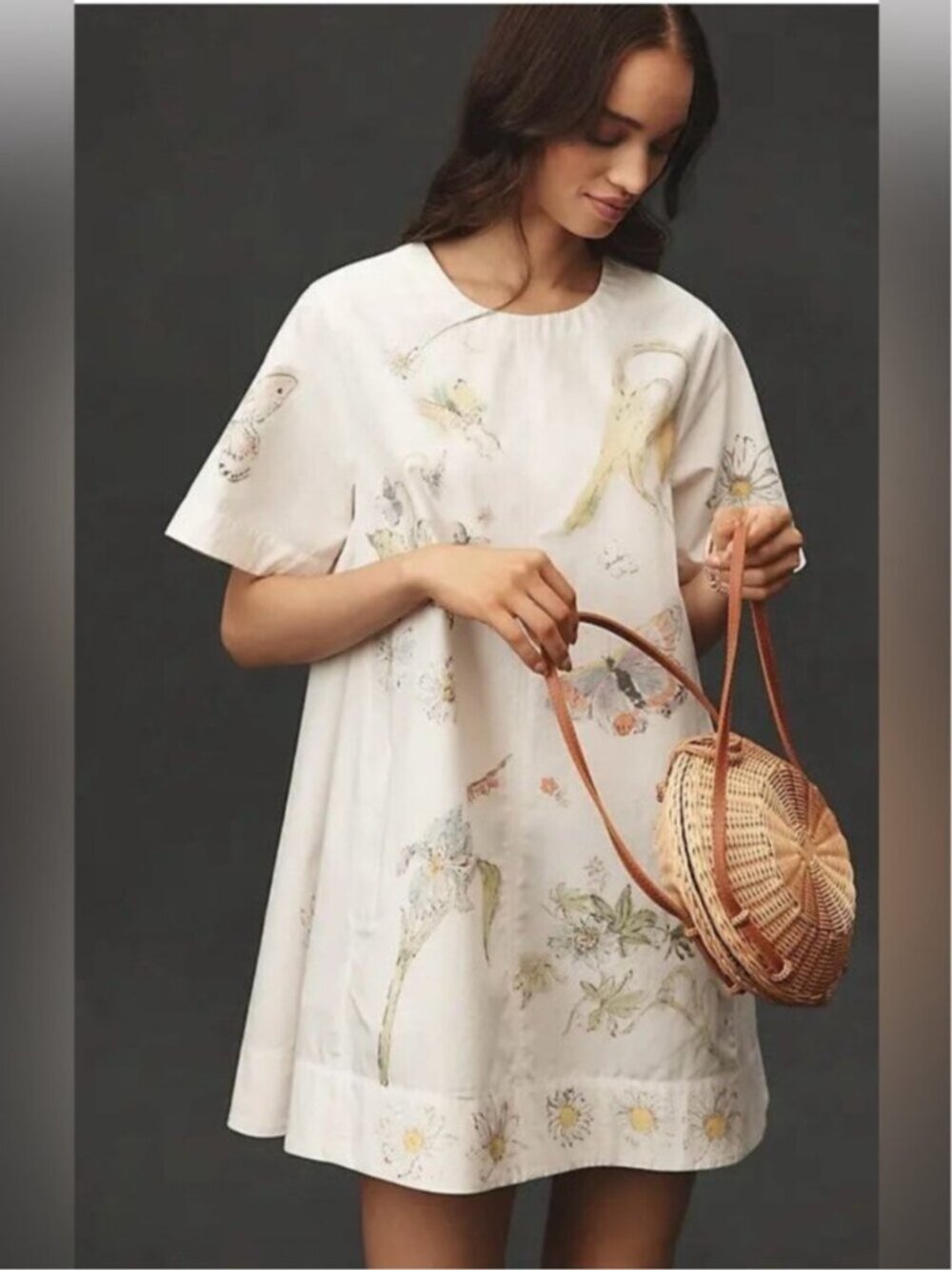 NWT Size S - Emmy Short-Sleeve Swing Mini Dress by Maeve w Pockets - Picture 10 of 16